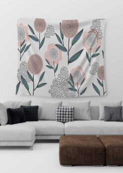 Kuşlar Ve Çiçekler Duvar Örtüsü - (MN6) - 150x130cm