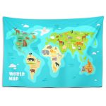 World Animal Map Duvar Örtüsü 150x100cm - FP102