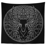 Black White Deer Duvar Örtüsü 150x130cm - FP163
