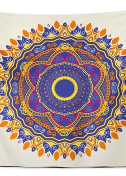 Sarı Mandala Duvar Örtüsü 150x130cm - FP190