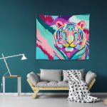 Colorful Tiger Duvar Örtüsü 100x150cm - FP17