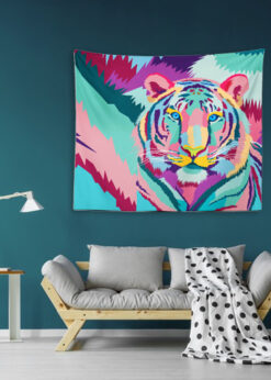 Colorful Tiger Duvar Örtüsü 100x150cm - FP17