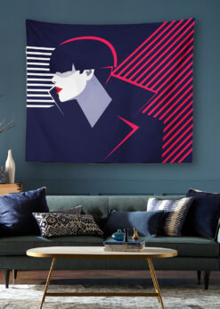 Lacivert Popart Duvar Örtüsü 100x150cm - FP19