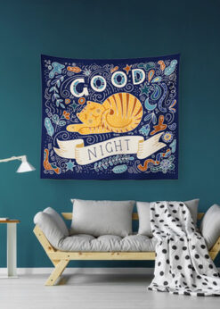 Cat Night Duvar Örtüsü 150x150cm -FP202