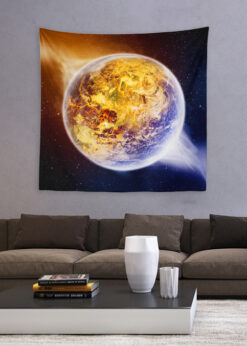 Mavi Ve Turuncu Ay Duvar Örtüsü 150x150cm - FP238