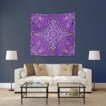 Mor Mandala Duvar Örtüsü 150x150cm - FP241