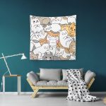 Uyuyan Kedi Duvar Örtüsü 150x150cm - FP 260