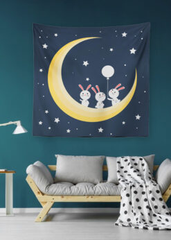 Tavşan Ve Ay Duvar Örtüsü 150x150cm - FP 264