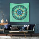 Etnik Su Yeşili Duvar Örtüsü 150x150cm - FP38