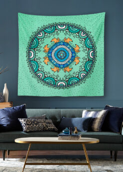 Etnik Su Yeşili Duvar Örtüsü 150x150cm - FP38