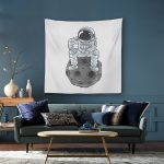 Gri Astronot Duvar Örtüsü 150x150cm - FP41