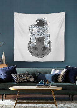 Gri Astronot Duvar Örtüsü 150x150cm - FP41
