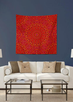 Kırmızı Mandala Duvar Örtüsü 150x150cm -FP44