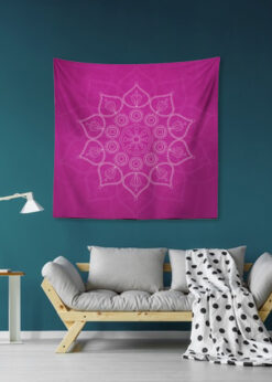 Pembe Mandala Duvar Örtüsü 150x150cm -FP53
