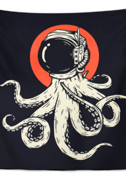 Space Octopus Duvar Örtüsü 150x150cm -FP64