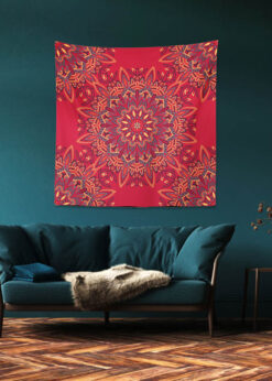 Vişne Mandala Duvar Örtüsü 150x150cm -FP70