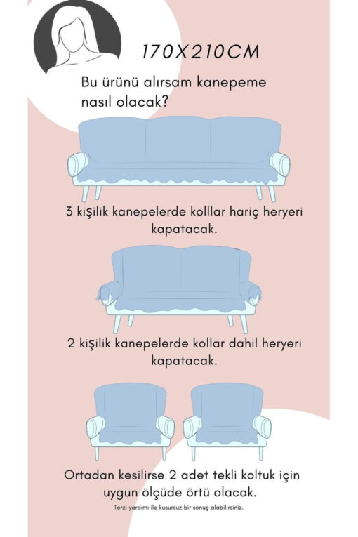 Kaymaz Koltuk Örtüsü - Kaymaz Çekyat Örtüsü - Görsel 3