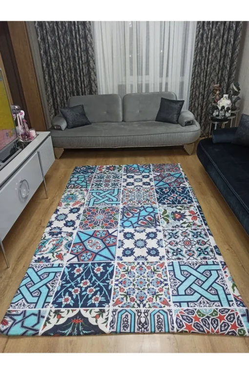 Çini İpek Kadife Halı Örtüsü - Görsel 2