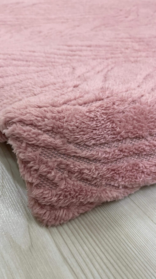 Deluxe Pudra Zebra Desen Welsoft Halı Örtüsü - Görsel 2
