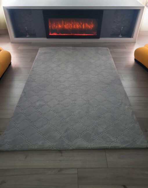 Açık Gri Kupa Desen Welsoft Deluxe Halı Örtüsü - Görsel 2