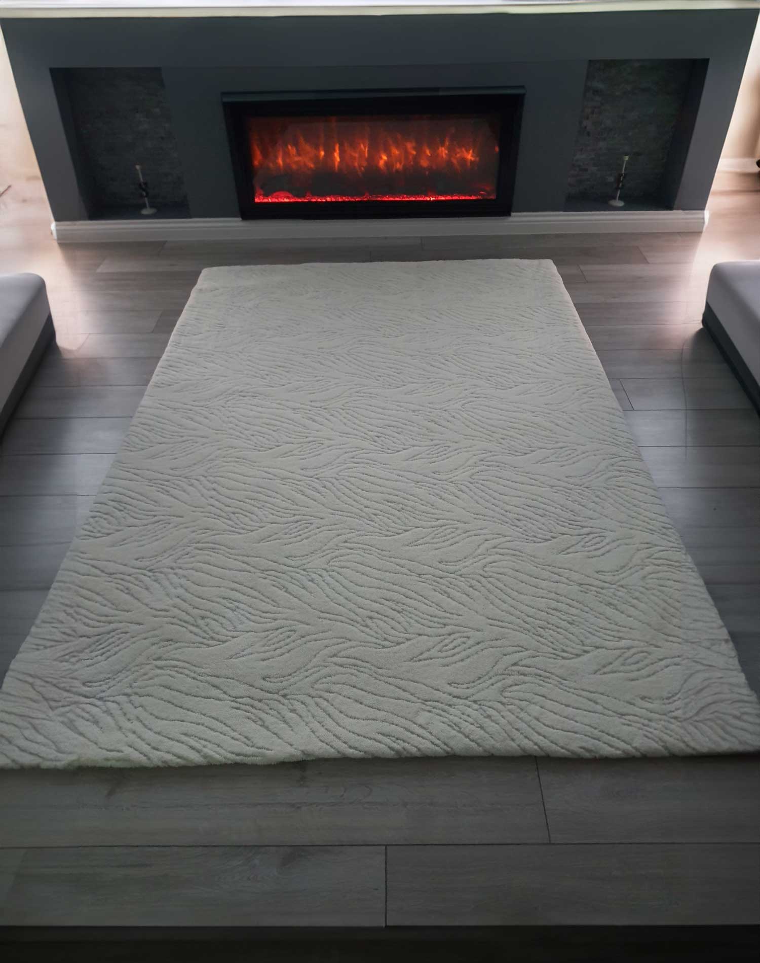 Deluxe Krem Zebra Desen Welsoft Halı Örtüsü - Görsel 3