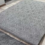 Açık Gri Damask Deluxe Welsoft Halı Örtüsü