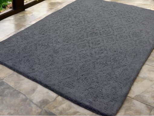 Koyu Gri Damask Deluxe Welsoft Halı Örtüsü