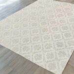 Krem Damask Deluxe Welsoft Halı Örtüsü