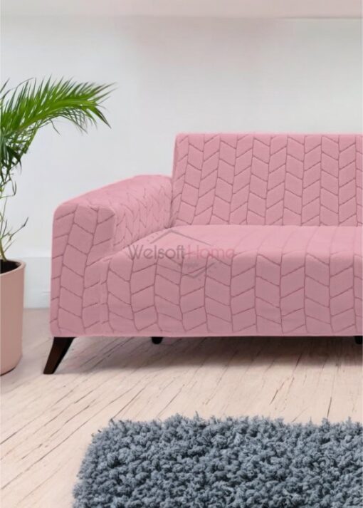 Pudra Baklava Desen Teddy Tam Giydirme Koltuk Örtüsü - Welsoft Koltuk Örtüsü