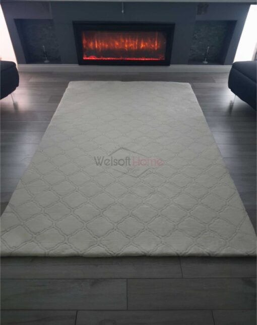 Krem Kupa Desen Teddy Tam Giydirme Koltuk Örtüsü - Welsoft Koltuk Örtüsü - Görsel 3