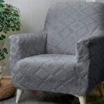 Koyu Gri Karnaval Desen Teddy Tam Giydirme Koltuk Örtüsü - Welsoft Koltuk Örtüsü