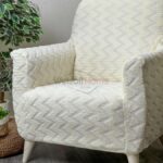 Krem Zikzak Desen Teddy Tam Giydirme Koltuk Örtüsü - Welsoft Koltuk Örtüsü